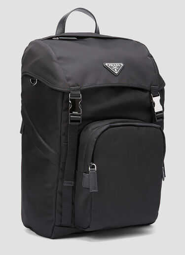 Prada Nylon and Saffiano Leather Backpack Black pra0143039
