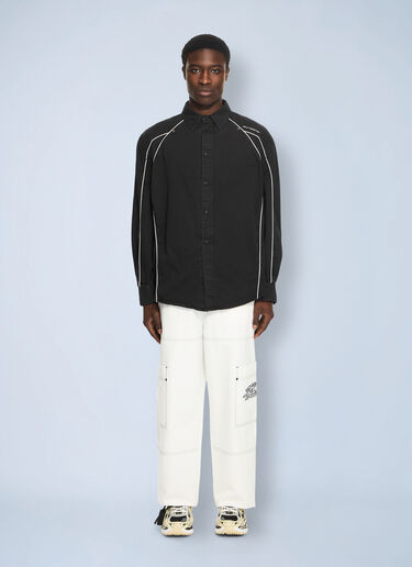 LN-CC® - Off-White: Garment-Dyed Sporty Shirt - Green Off-White Garment-Dyed Sporty Shirt Green ofw0164138