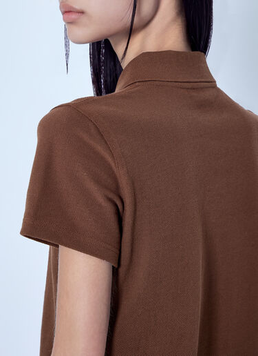 LN-CC® - Saint Laurent: Cassandre Cropped Polo Shirt - Brown Saint Laurent Cassandre Cropped Polo Shirt Brown sla0265007