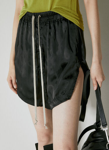 ドローストリングサテンショートパンツ Rick Owens ドローストリングサテンショートパンツ ブラック ric0253008