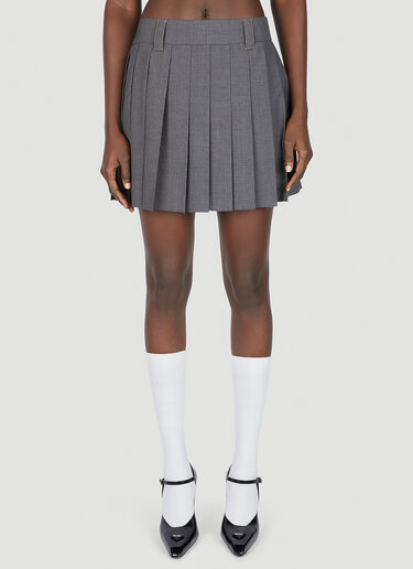 Miu Miu Supreme Pleated Skirt Grey miu0252010