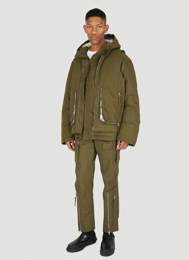 Helmut Lang 코튼 나일론 퍼퍼 재킷 카키 hlm0147003