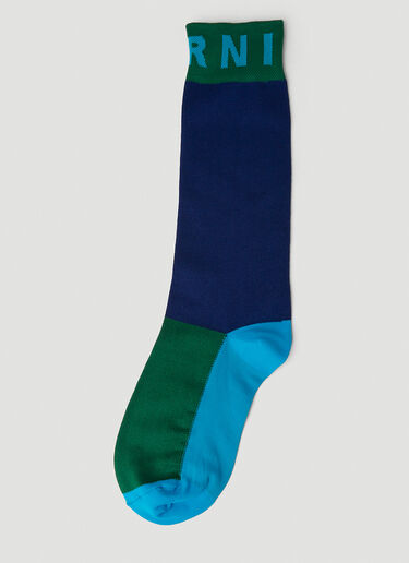 Marni Colour Block Socks Blue mni0251023