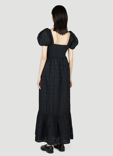 GANNI 영국 자수 맥시 드레스. 블랙 gan0253012