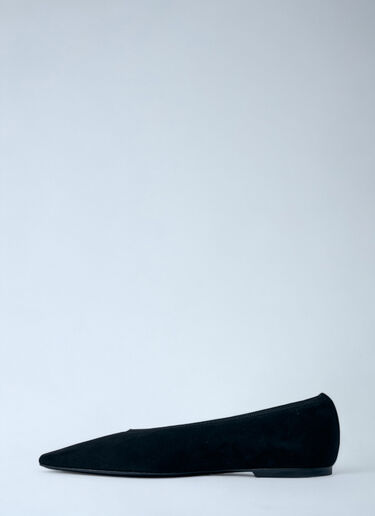 Minimalist Suede Ballerinas Flats TOTEME Minimalist Suede Ballerinas Flats Black tot0261037