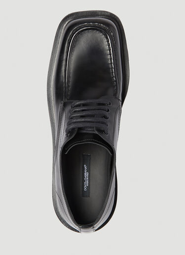 Dolce & Gabbana Brushed Leather Derby Shoes Black dol0154008