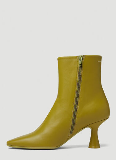 MM6 Maison Margiela Pointed Heeled Boots Green mmm0249030