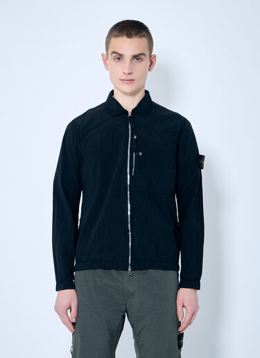 Stone Island Logo Patch Overshirt Black sto0160006
