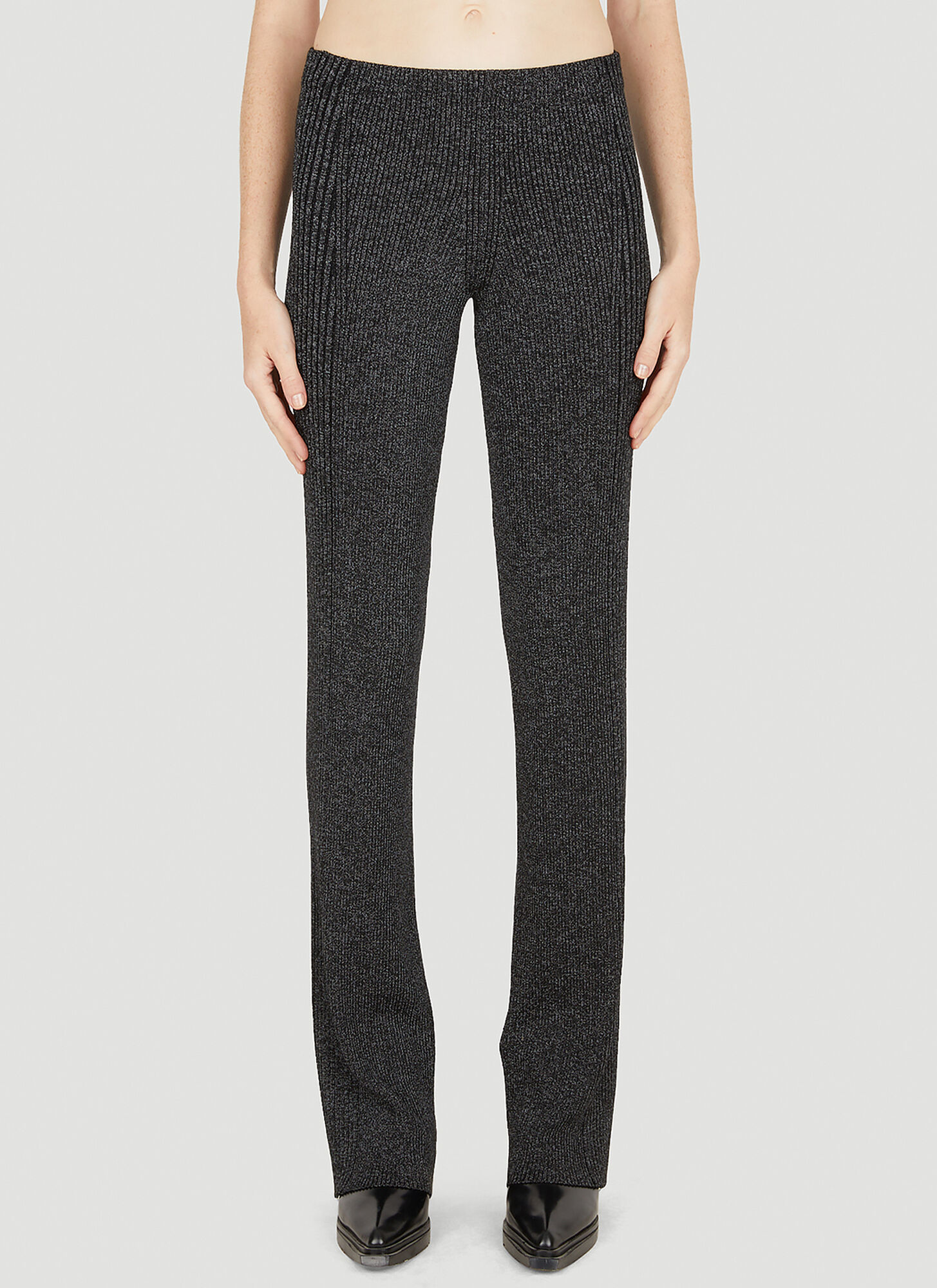 Dion Lee Melange Black Polyester Blend Pant In Grey