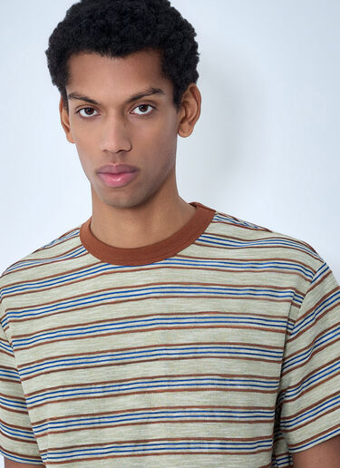Brain Dead Striped Crewneck T-Shirt Beige bra0162006