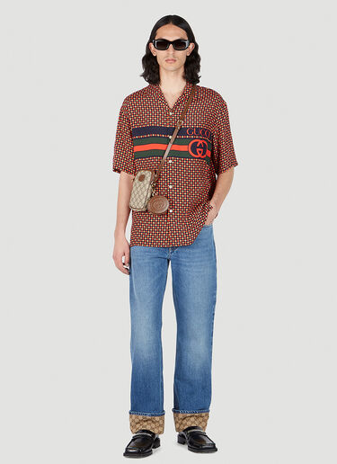 Houndstooth Bowling Shirt Gucci Houndstooth Bowling Shirt Red guc0152073