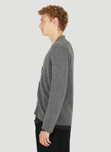 Comme des Garçons SHIRT Knitted V-Neck Cardigan Grey cdg0150021