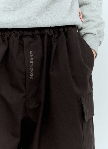 Acne Studios Logo Embroidery Ripstop Shorts Black acn0155029