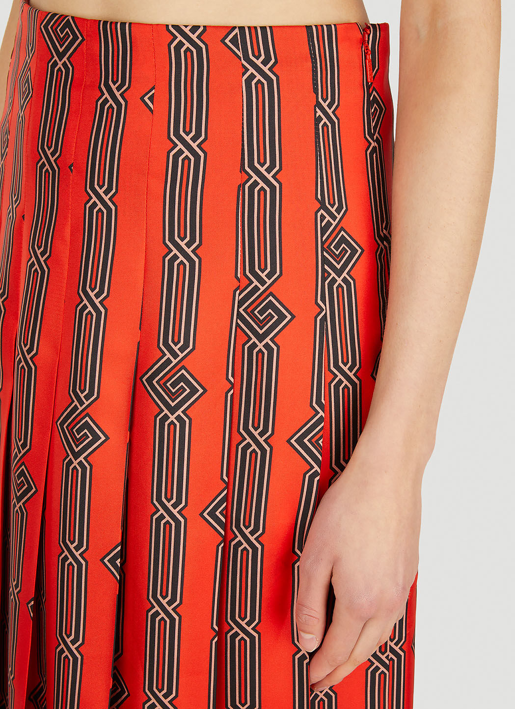 Gucci red pleated skirt clearance