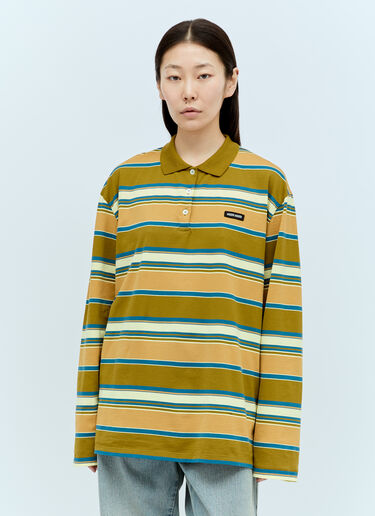 Miu Miu Striped Polo Top Yellow miu0356001