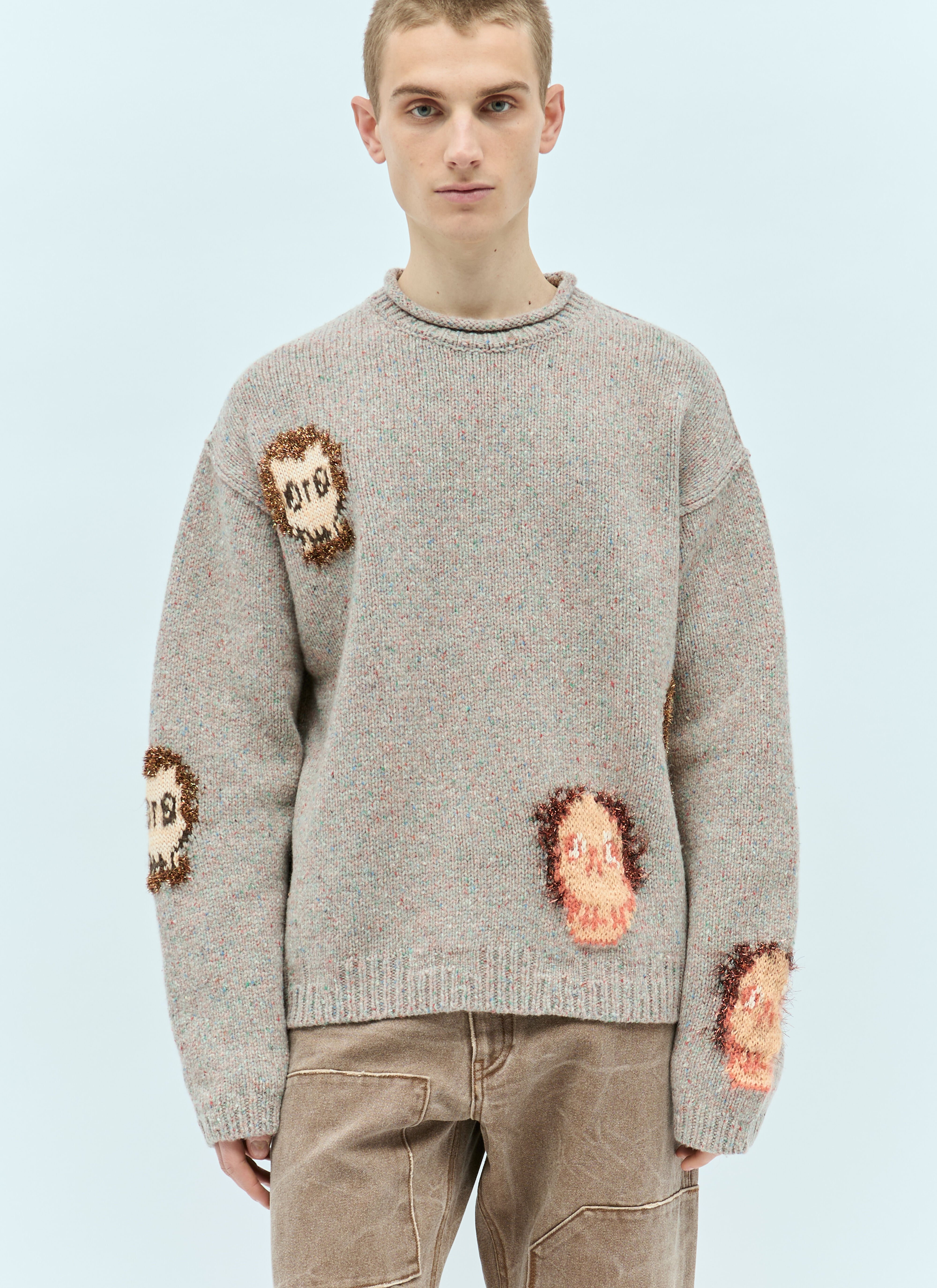 Grey skull sweater shop