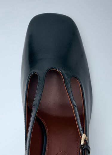 LN-CC® - Dries Van Noten: Leather Wedge Pumps - Black Dries Van Noten Leather Wedge Pumps Black dvn0265033