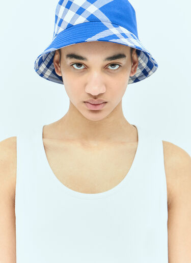 Burberry Check Bucket Hat Blue bur0255004