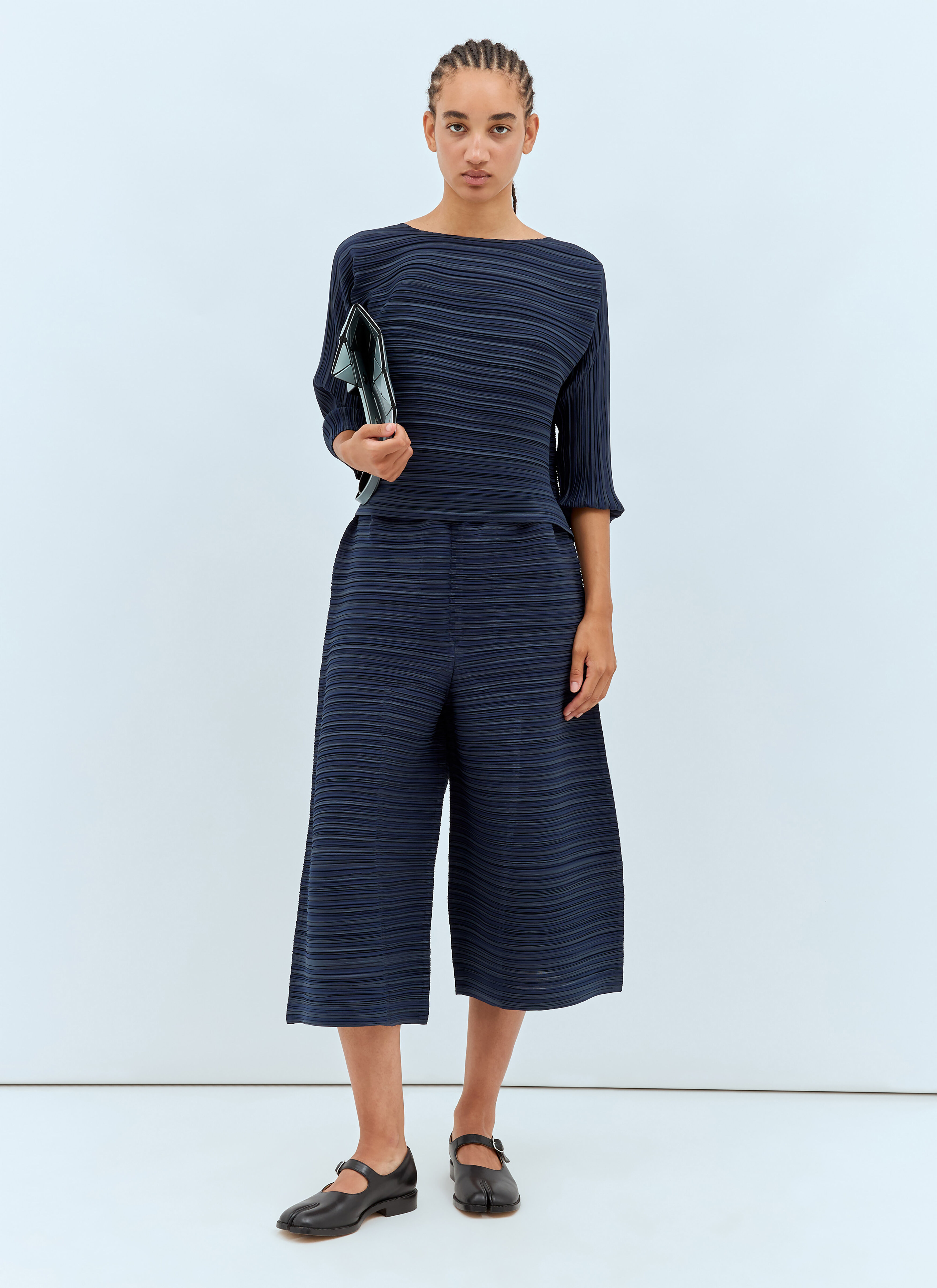 Pleats Please Issey Miyake Women's' Sheer Bounce Top in Blue