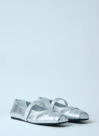 Marni Leather Mary Jane Shoes Silver mni0260002