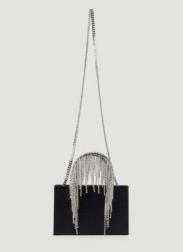 KARA Crystal Fringe Midi Handbag  Black kar0245021