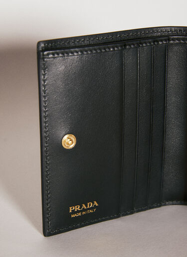 Prada Flower Embossed Bi-Fold Wallet Black pra0254052