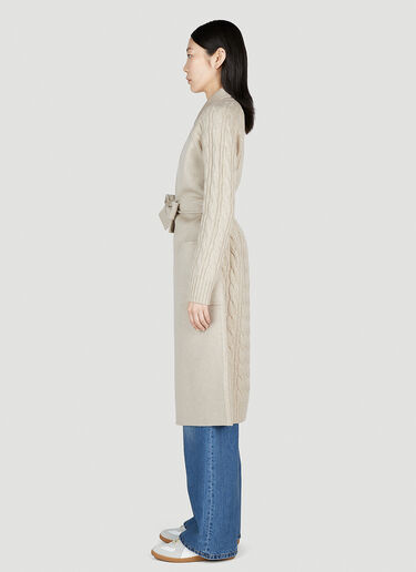 Max Mara Cable Knit Coat Beige max0253007