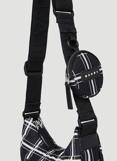 Marni 徽标贴饰 Hobo 单肩包 黑色 mni0254013