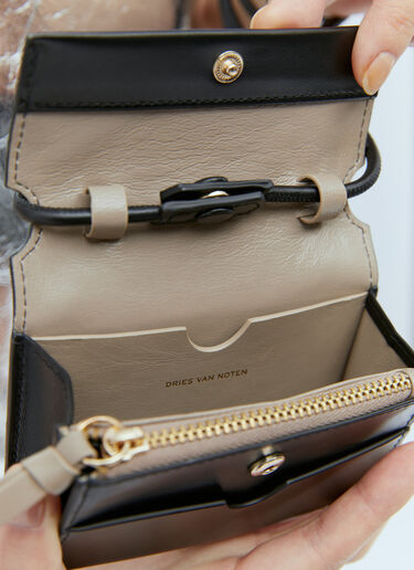 Dries Van Noten 아코디언 가죽 지갑 블랙 dvn0254054