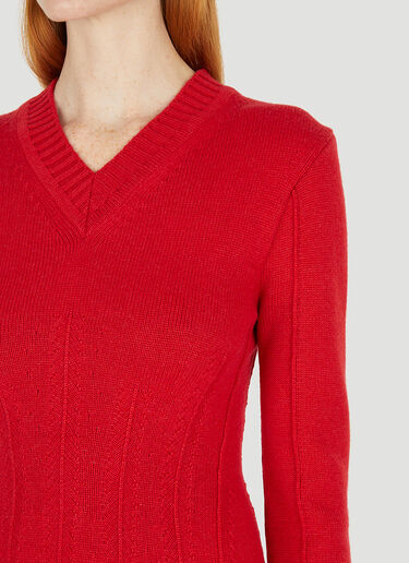 Alexander McQueen Knitted Mini Dress Red amq0249013