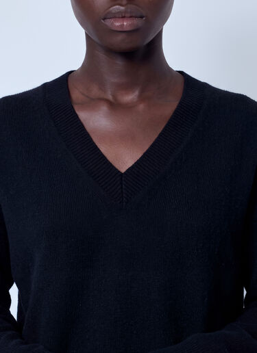 LN-CC® - RÓHE: Classic V-Neck Jumper - Black RÓHE Classic V-Neck Jumper Black roe0266012