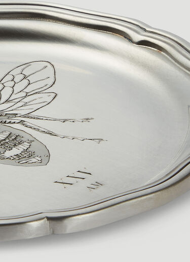 Gucci Set of Two Bee Coasters Silver wps0680044