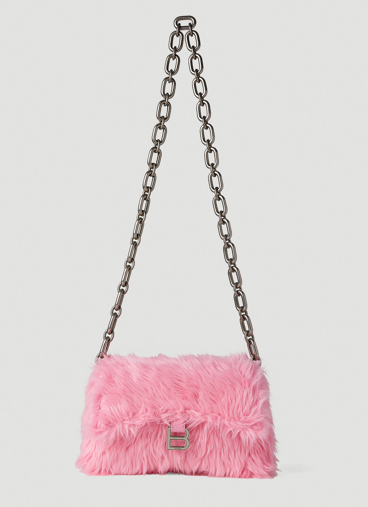 Balenciaga Downtown XS Shoulder Bag with Chain and Fake Fur - ShopStyle