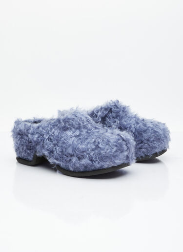 Dries Van Noten フェイクファークロッグ ブルー dvn0254031
