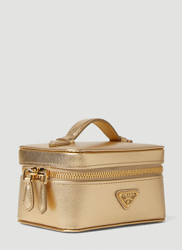 Prada Logo Plaque Vanity Case Gold pra0251022