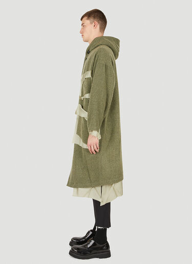 Sulvam Raw Hem Hooded Coat Khaki sul0150007