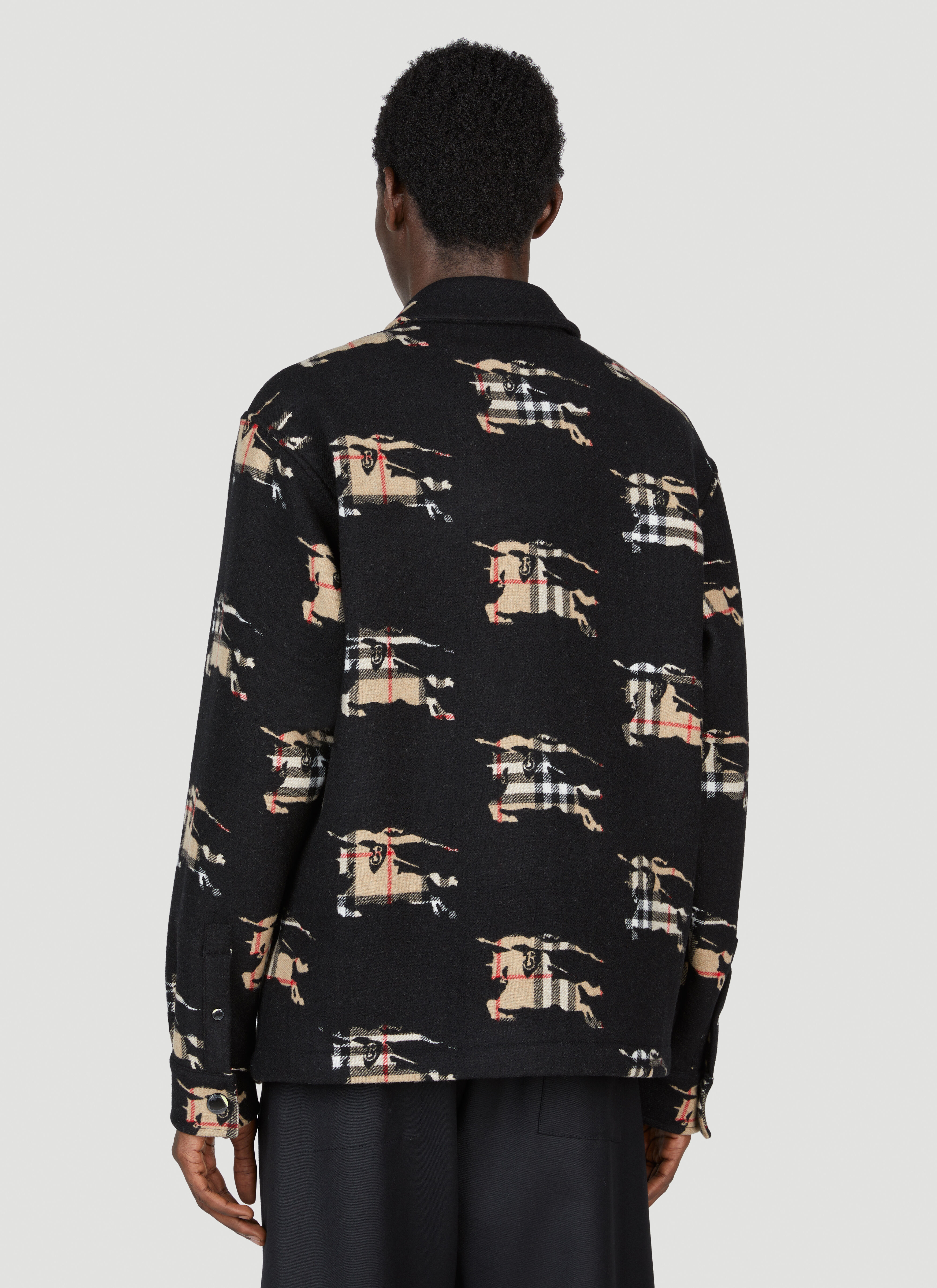 Burberry Men's' Check EKD Zip Up Overshirt in Beige | LN-CC®