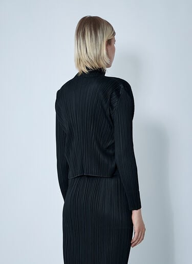 Pleats Please Issey Miyake Pleated Cardigan Black plp0261009