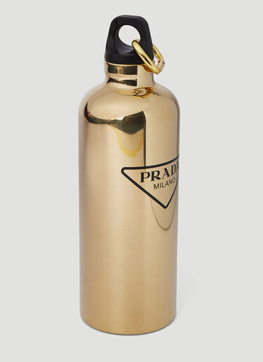 Prada Logo Print Insulated Water Bottle Gold pra0351028