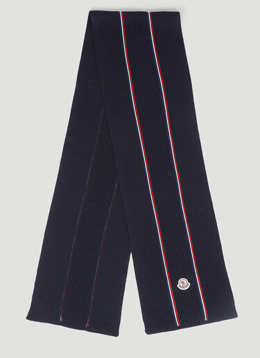 Moncler Logo Patch Scarf Navy mon0153045