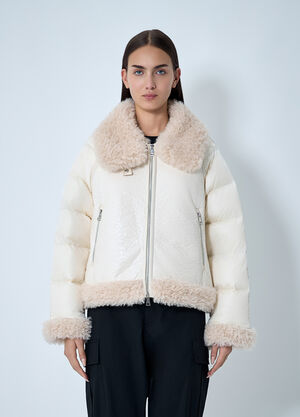 Moncler Rubrouk Patent Craquele Jacket Beige mon0262008