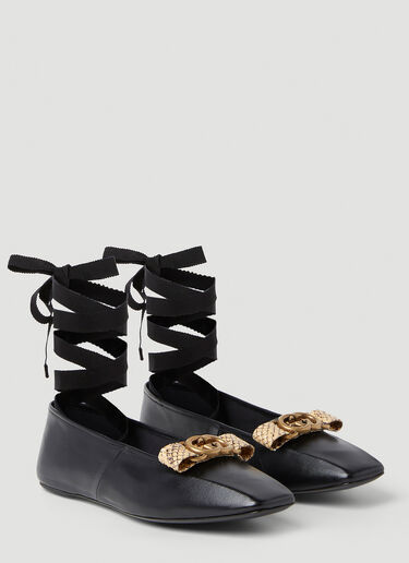 Logo Plaque Ballet Flats Gucci Logo Plaque Ballet Flats Black guc0251155