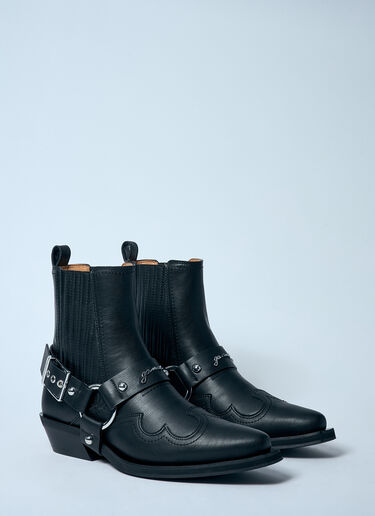 GANNI Low-Cut Western Chelsea Boots Black gan0259054
