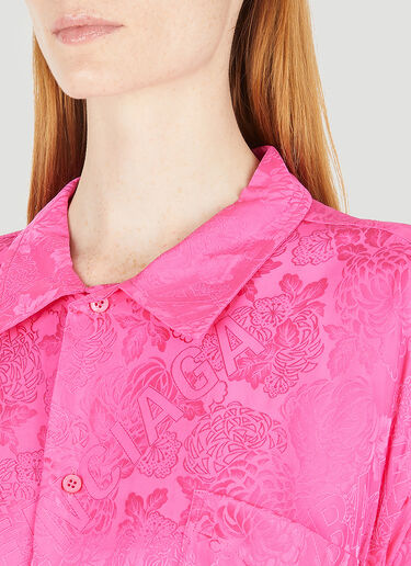 Balenciaga Floral Logo Jacquard Shirt Pink bal0248057