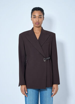 Sportmax Asymmetric Buckle Blazer Brown spx0265007