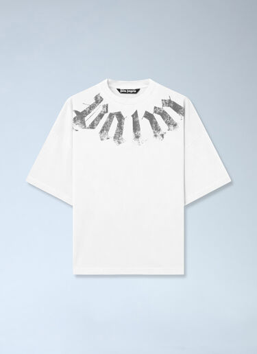 LN-CC® - Palm Angels: Big Neck Logo Loose Tee - White Palm Angels Big Neck Logo Loose Tee White pma0166113