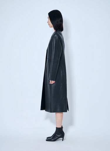 LN-CC® - Toteme: Slim Leather Coat - Black Toteme Slim Leather Coat Black tot0265058