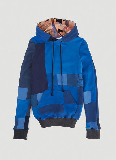 DRx FARMAxY FOR LN-CC Monochromatic Deconstructed Panelling Hooded Sweatshirt Blue drx0346009