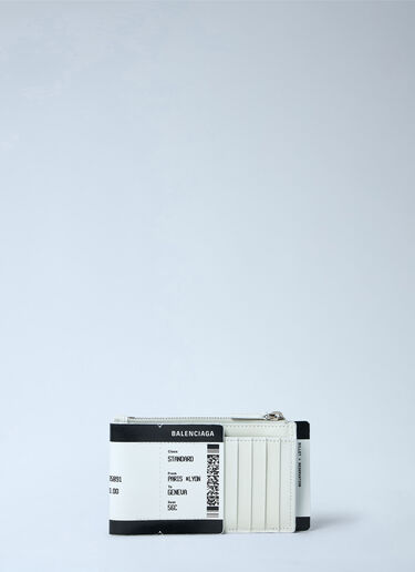 Ticket-Print Leather Zip Pouch Balenciaga Ticket-Print Leather Zip Pouch White bal0162016