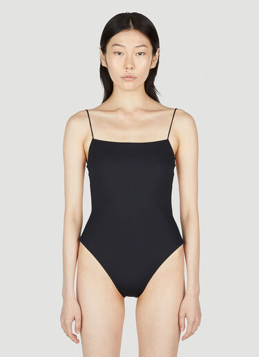 Ziah Fine Strap One Piece Swimsuit Black zia0253005